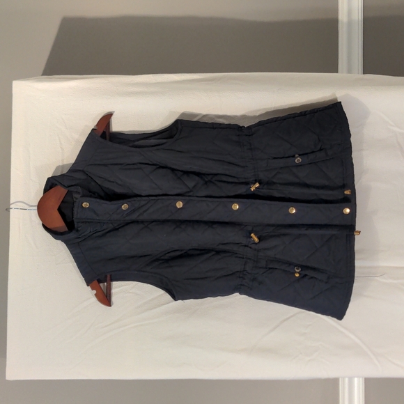 Cynthia Rowley Quilted Vest Blue Sz S - Picture 3 of 7